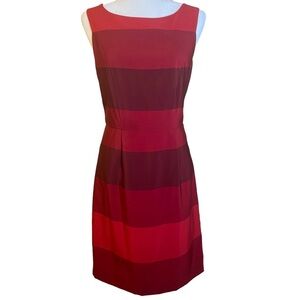 Banana Republic Red Tonal Stripe Sheath Dress 4
